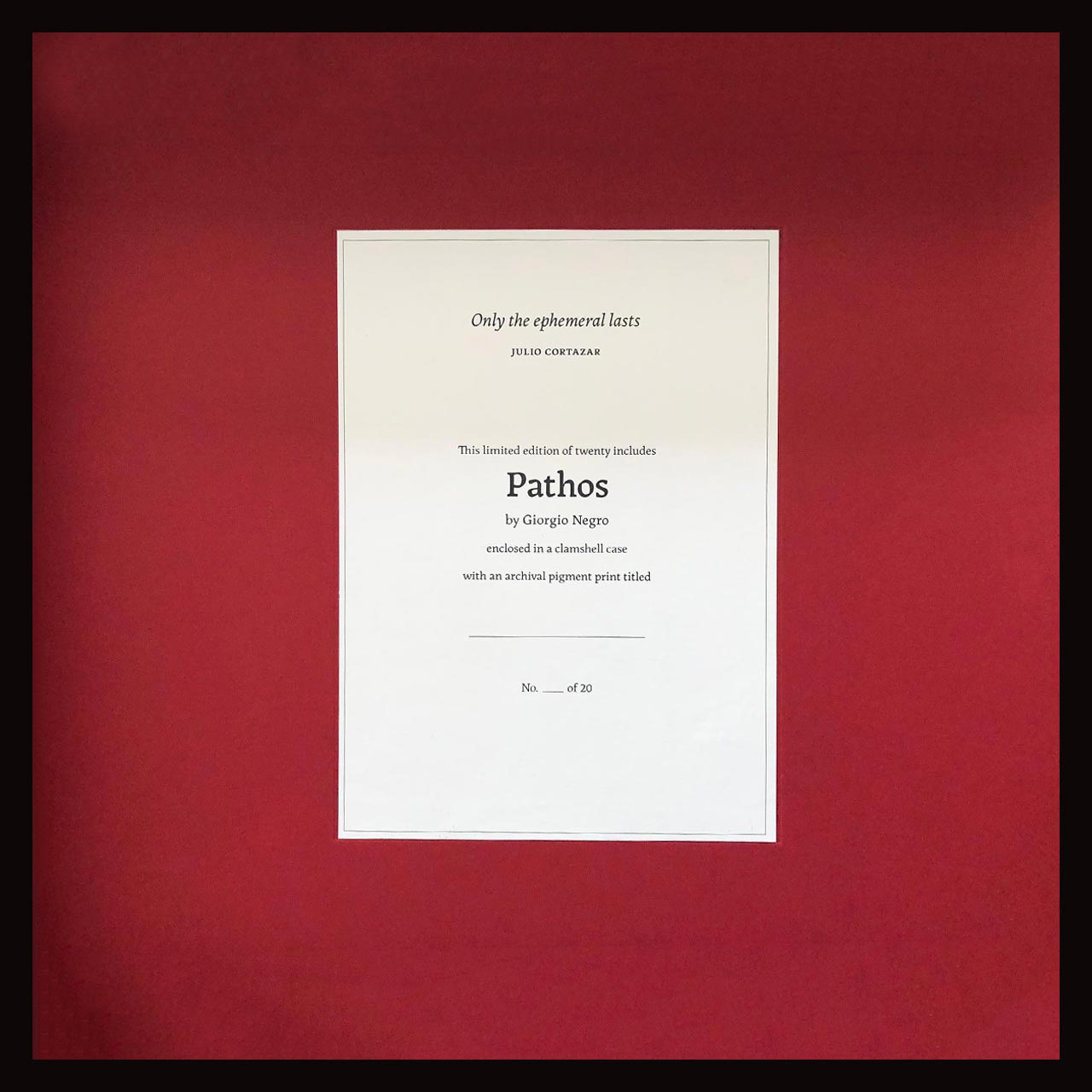 Pathos special edition colophon